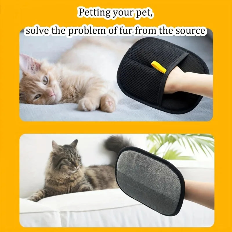 Pet Grooming Glove in use on dog fur